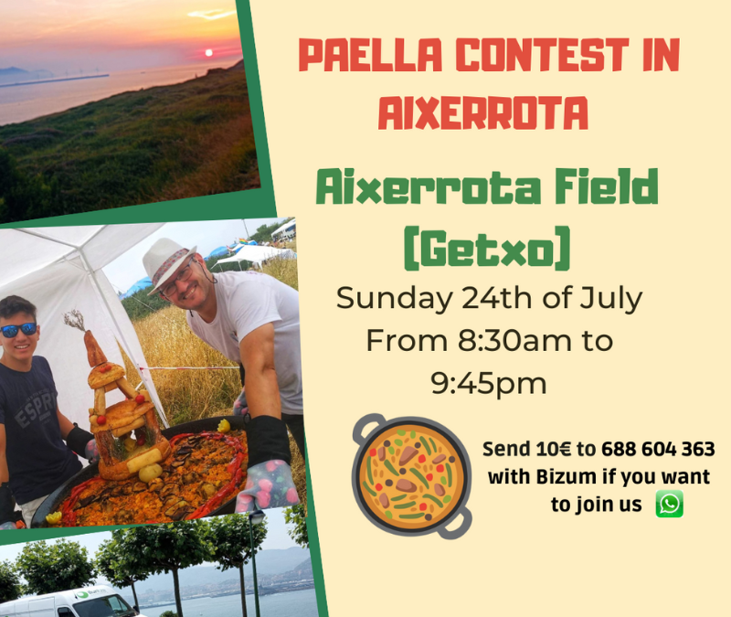 Paella Contest in Aixerrota Sunday 24th July